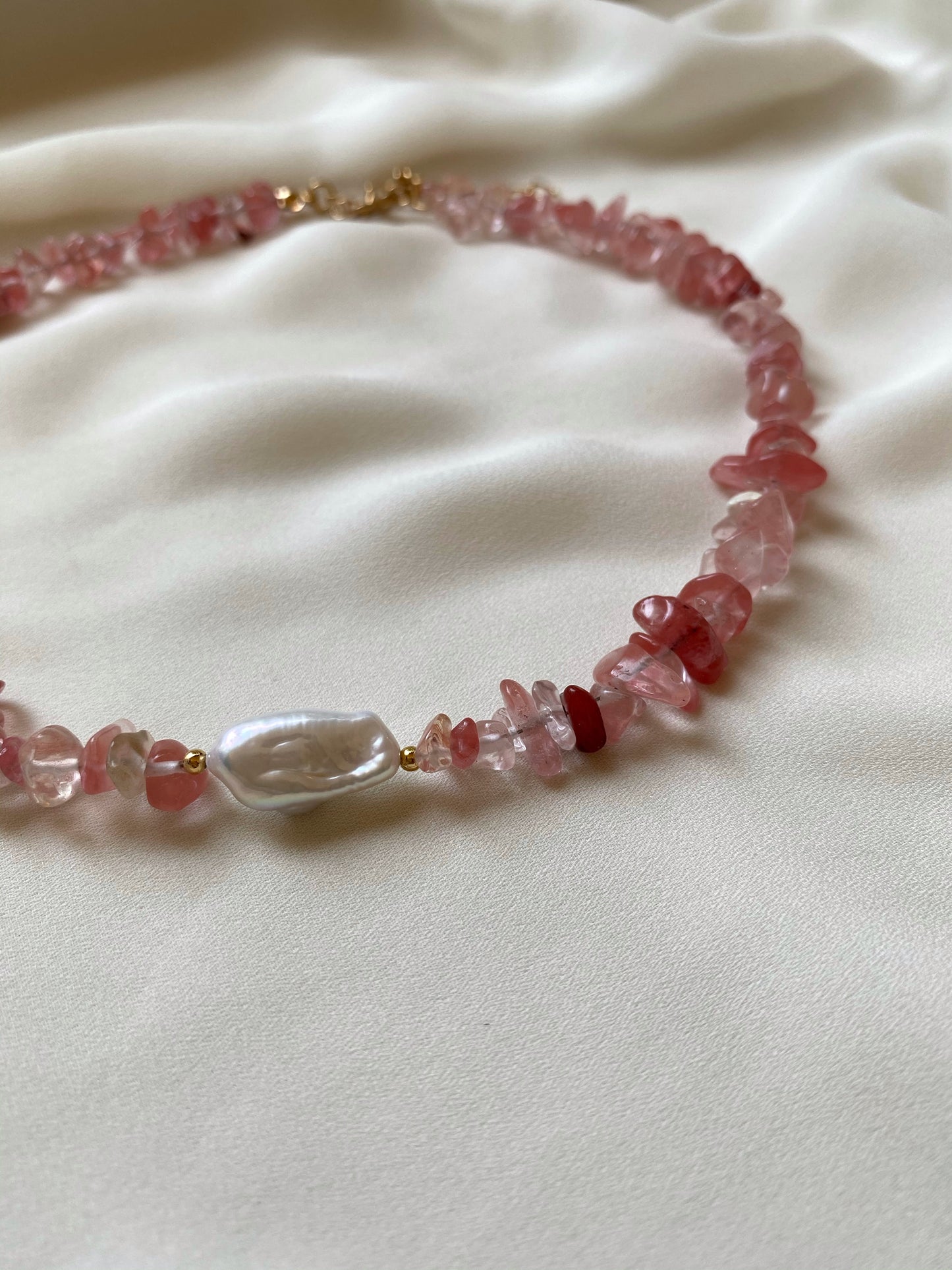 PINK WATERMELON QUARTZ necklace