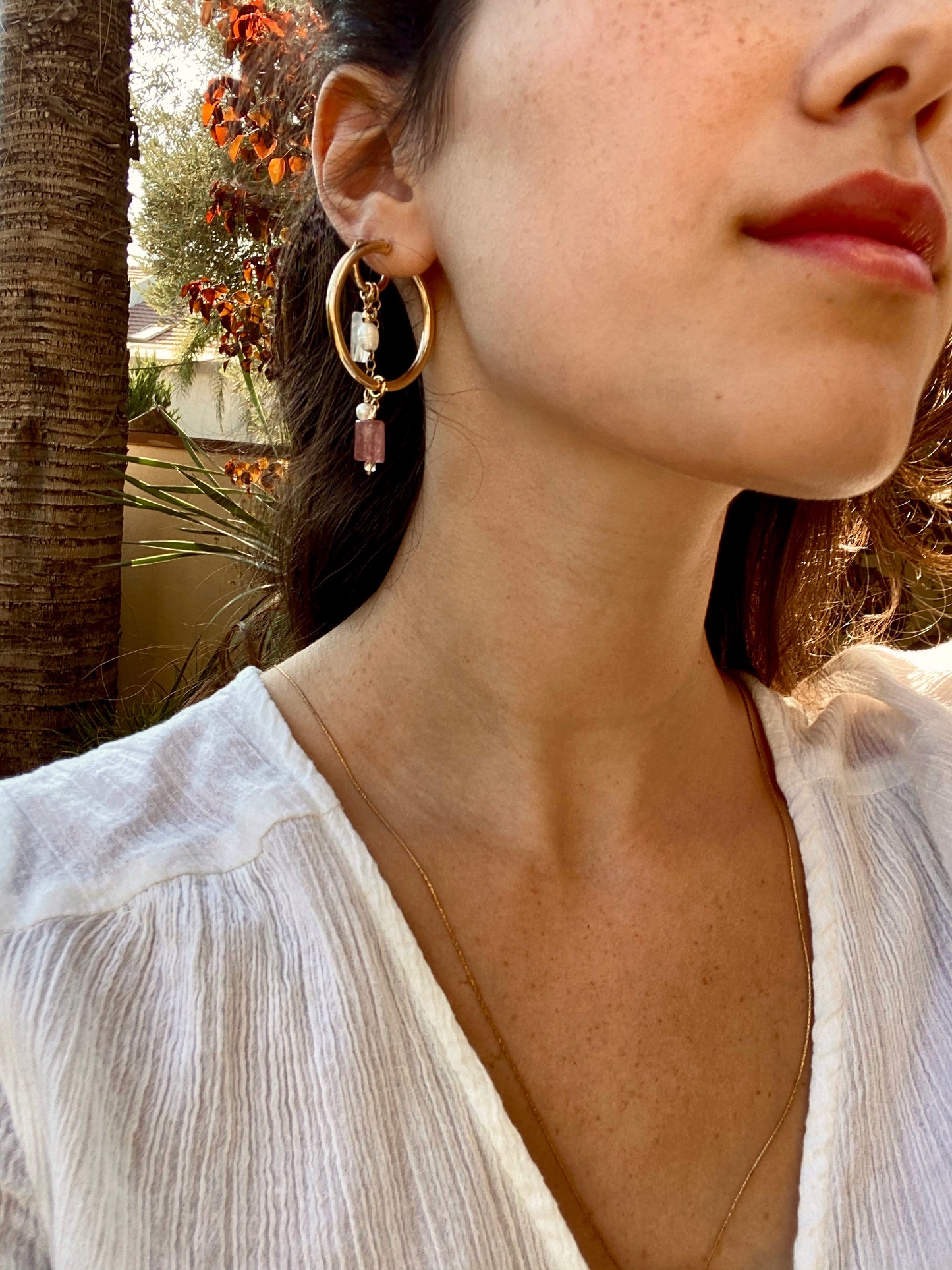 REINA HITANA CHARM earrings gold