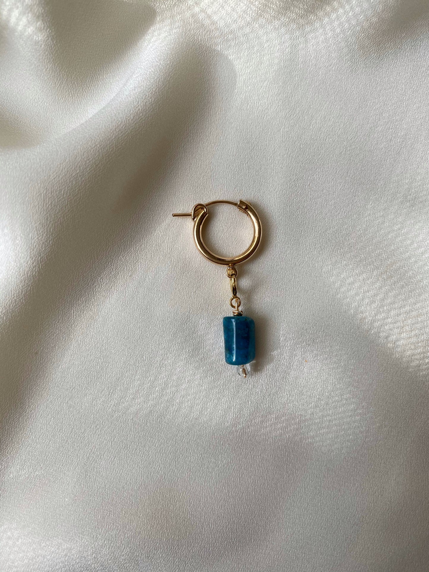 BLUE APATITE charm gold